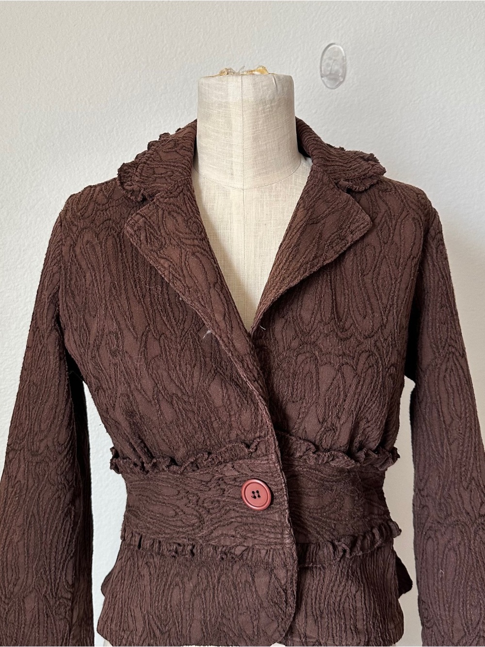 Y2K Paradigm Ruffle Button Down Jacket - Picture 2 of 4